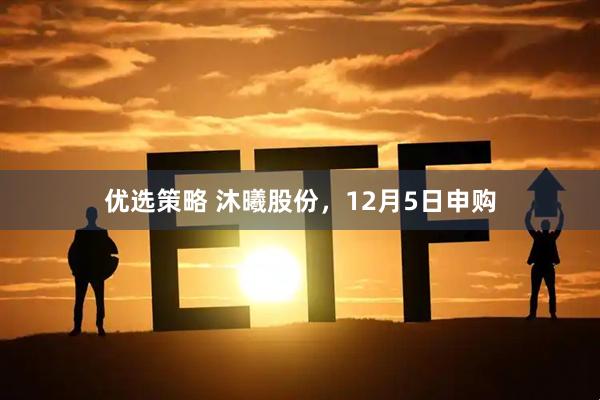 优选策略 沐曦股份，12月5日申购